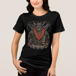Variation III Pumpkin Beard Samurai Biker Tri-Blend Shirt