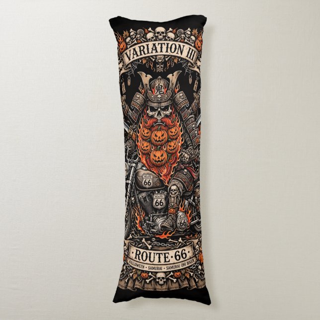 Variation III Route 66 Throw,Samurai Pumpkin Beard Body Cushion (Front Vertical)