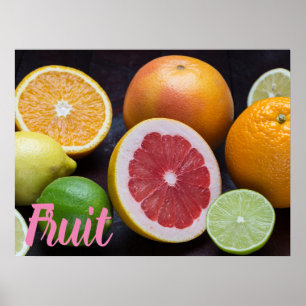 Variation of citrus orange, lime, mandarin, lemon  poster