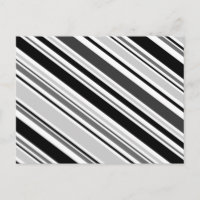 Varied Diagonal Grey, Black, White Stripes