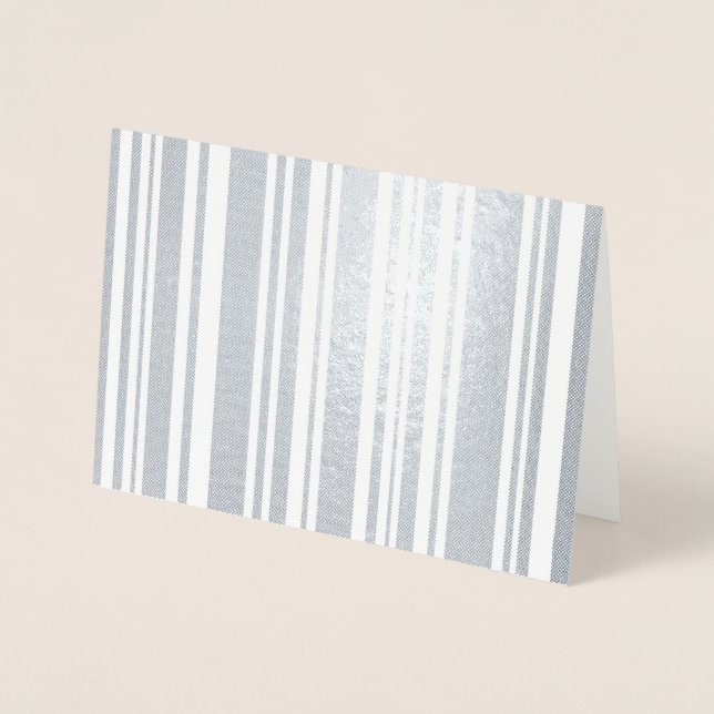 Varied Dotted Silver Foil Stripes Foil Card (Front)