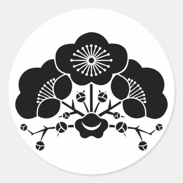 Varied Plum Blossoms Classic Round Sticker (Front)