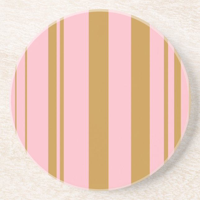 Varied Stripes/Pink & Ochre Coaster (Front)