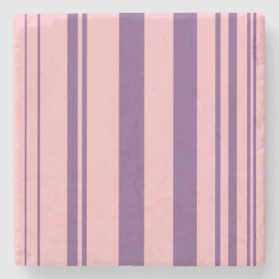 Varied Stripes/Pink & Purple Stone Coaster