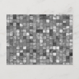 Variegated Black and White Tile Pattern Postcard