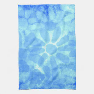 Variegated Blue Floral Daisies Flower Flowers Tea Towel