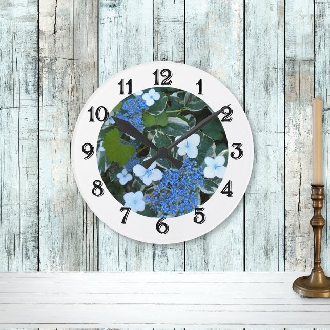Variegated Blue Hydrangea Wall Clock (Creator Uploaded)