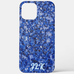 Variegated Blue Sequin Signature  iPhone 12 Pro Max Case