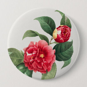 Variegated Camellia, Pierre-Joseph Redouté, 1833 10 Cm Round Badge