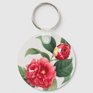 Variegated Camellia, Pierre-Joseph Redouté, 1833 Key Ring