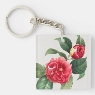 Variegated Camellia, Pierre-Joseph Redouté, 1833 Key Ring