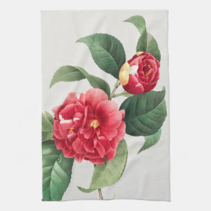 Variegated Camellia, Pierre-Joseph Redouté, 1833 Tea Towel