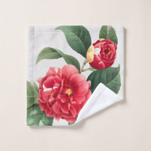 Variegated Camellia, Pierre-Joseph Redouté, 1833 Wash Cloth