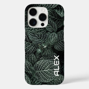 Variegated Foliage – Dark Green Leaves with White iPhone 16 Pro Case