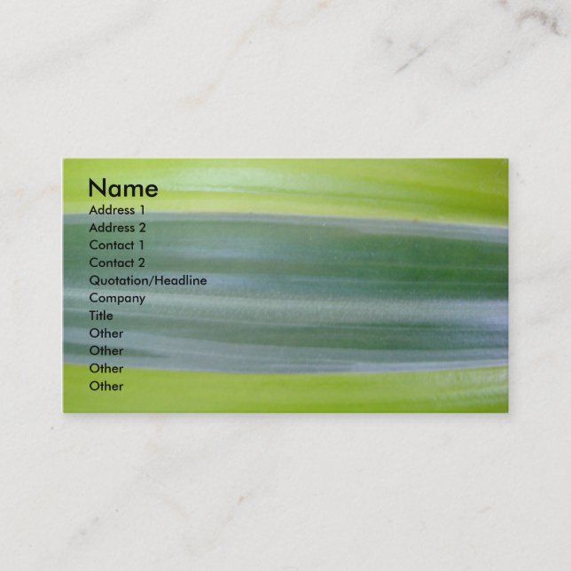 Variegated Leaf Business Card (Front)