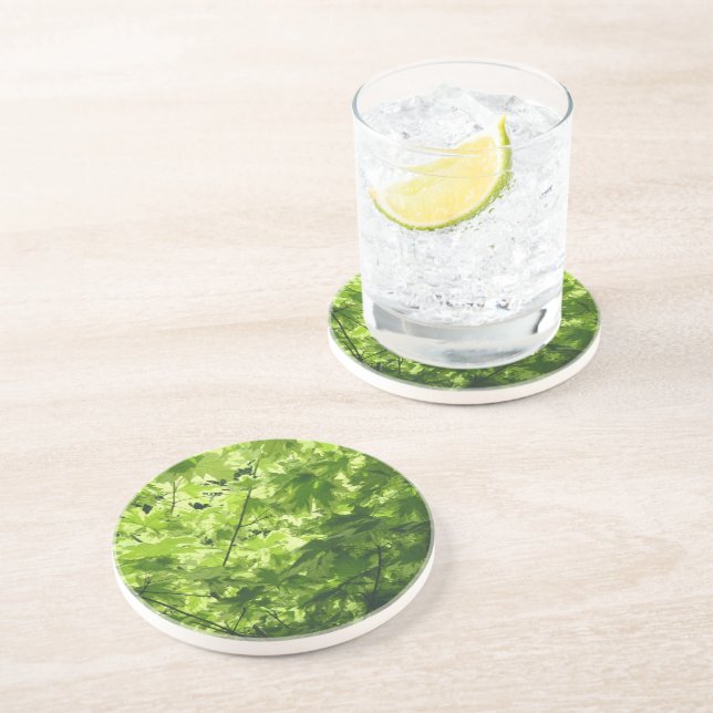 Variegated Maple Leaves Coaster (Side)