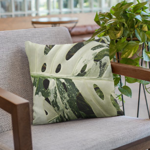 Variegated Monstera Plant Botanical Cushion
