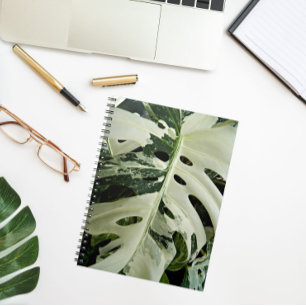 Variegated Monstera Plant Floral Notebook