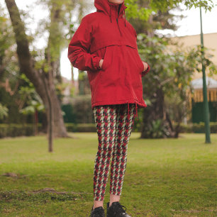 Variegated Poinsettia Floral Pattern Leggings