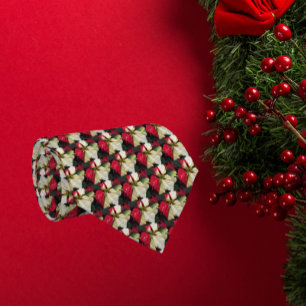 Variegated Poinsettia Pattern Holiday Tie
