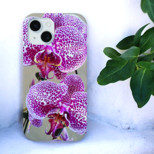 Variegated Purple Orchid Close-Up Photograph iPhone 15 Case