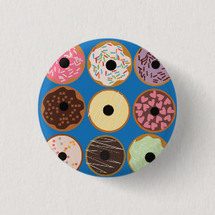 Varieties of Doughnuts 3 Cm Round Badge