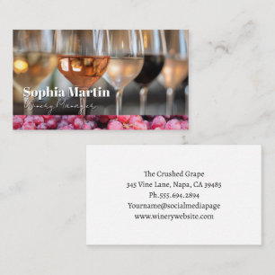 Varieties of Wines for Tasting Business Card
