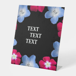 variety black and pink Flower  Pedestal Sign