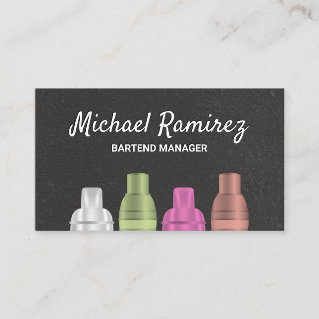 Variety Cocktail Shakers Business Card (Front)