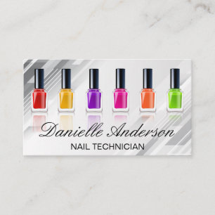 Variety Colored Nail Polish   Manicure Business Card