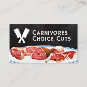 Variety Cut Meats on Plate Butcher Business Card