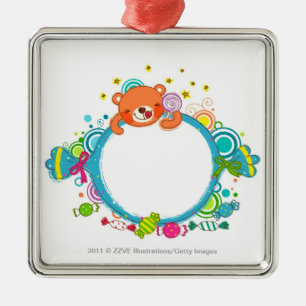 Variety of candies metal ornament