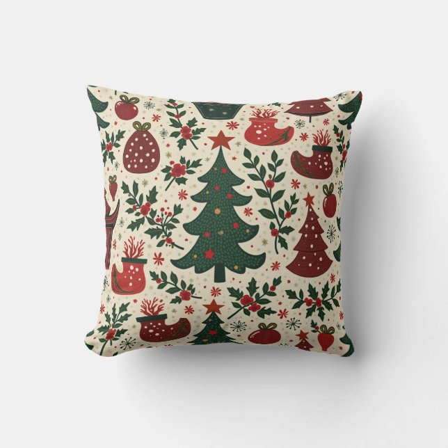 variety of Christmas-themed shapes Cushion (Front)