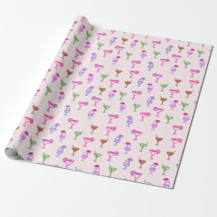 variety of cocktails on pink wrapping paper