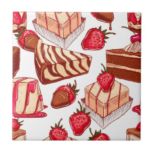 Variety of Desserts Ceramic Tile