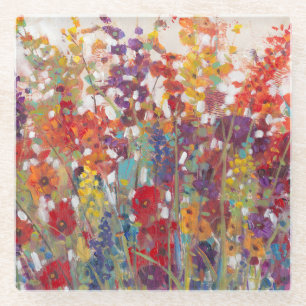 Variety of Flowers Glass Coaster