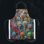 Variety of ice cream flavors apron<br><div class="desc">Variety of ice cream flavors on a colorful background</div>