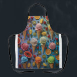 Variety of ice cream flavors apron<br><div class="desc">Variety of ice cream flavors on a colorful background</div>