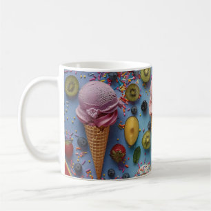 Variety of ice cream flavors coffee mug