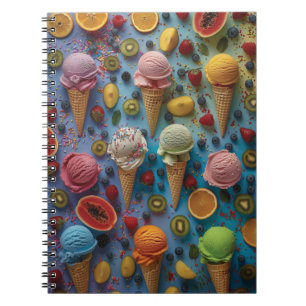 Variety of ice cream flavors notebook