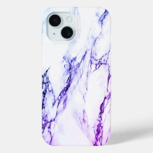 Variety of Purples and Blueish Vein Marble Look iPhone 15 Case