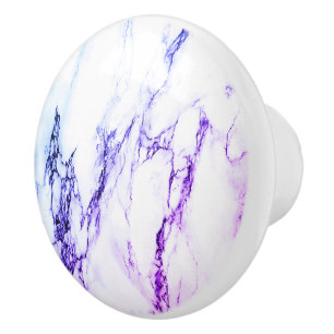 Variety of Purples and Blueish  Vein Marble Look Ceramic Knob