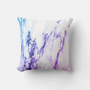 Variety of Purples and Blueish  Vein Marble Look Cushion