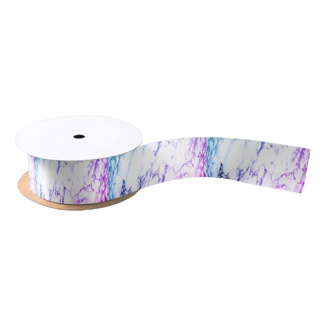 Variety of Purples and Blueish  Vein Marble Look Satin Ribbon (Spool)