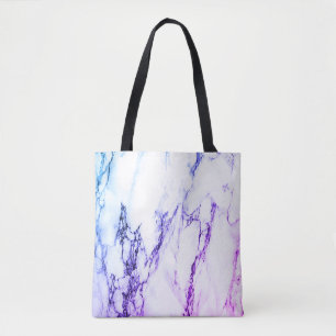 Variety of Purples and Blueish  Vein Marble Look Tote Bag
