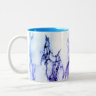 Variety of Purples and Blueish Vein Marble Look Two-Tone Coffee Mug