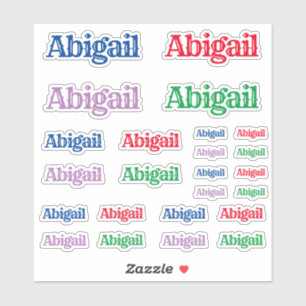 Variety of Sizes of the Name Abigail