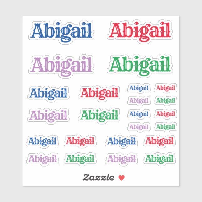 Variety of Sizes of the Name Abigail (Sheet)
