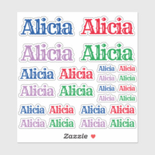 Variety of Sizes of the Name Alicia