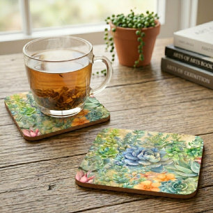 Variety Of Succulents Coaster